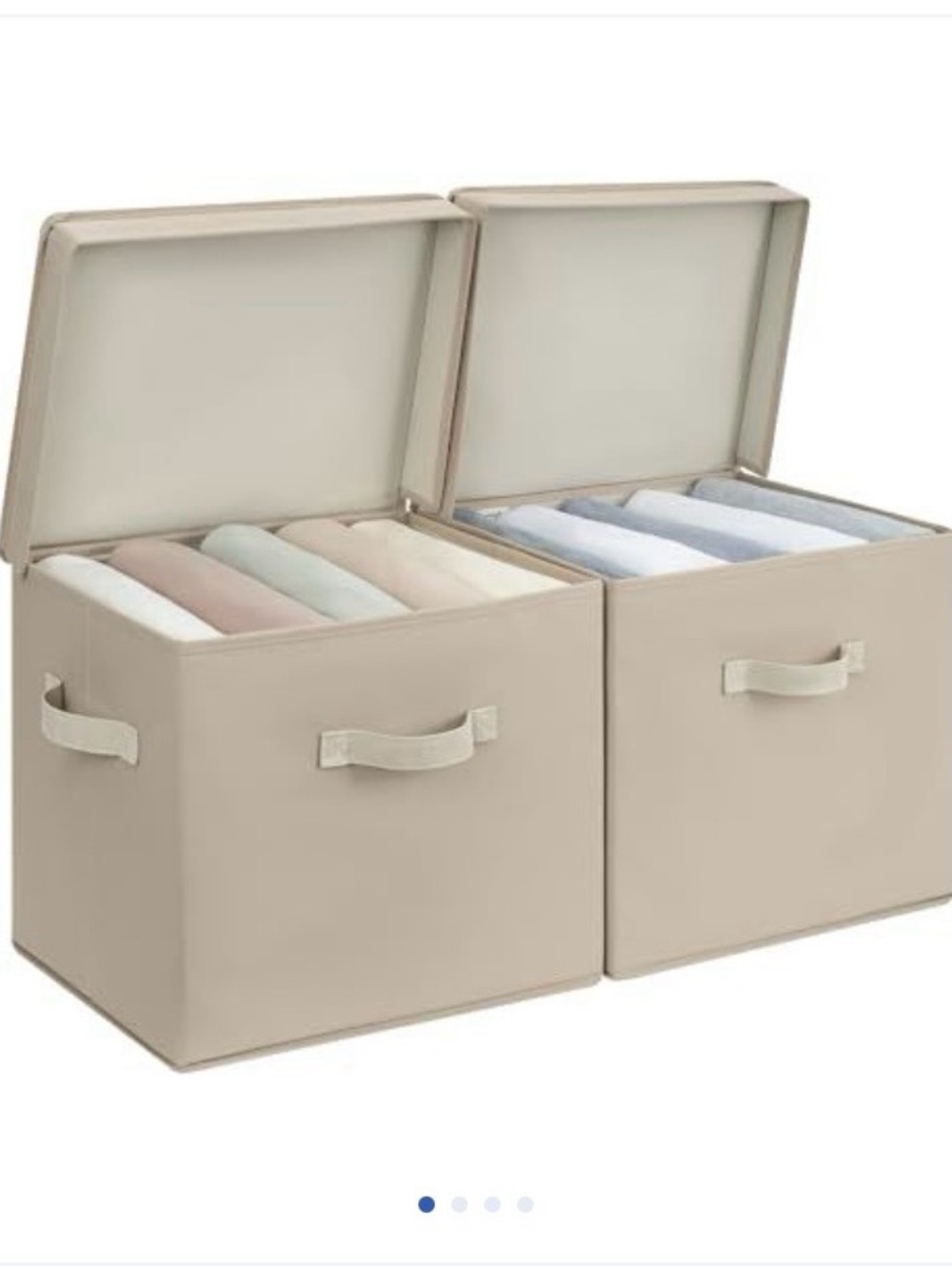 Storage Works Storage Bins Fabric Storage Box with Lid - Set of 2